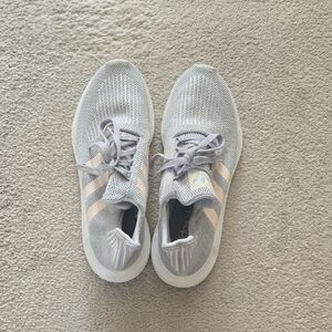 Adidas Light Gray and Soft Pink Running Shoes